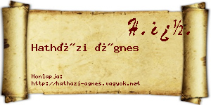 Hatházi Ágnes névjegykártya